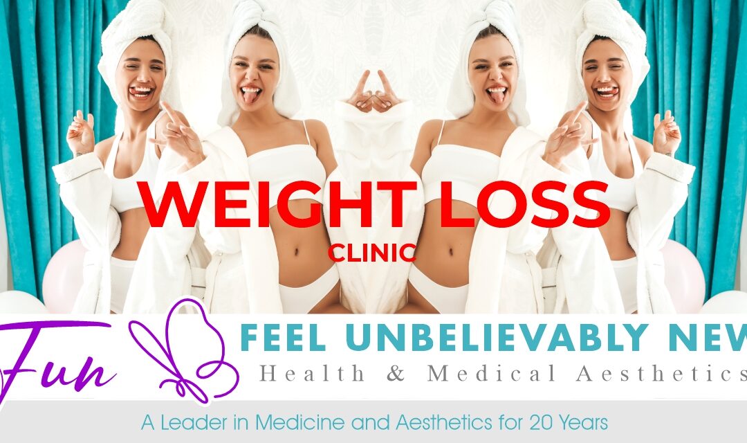 Two women celebrating weight loss and body treatment results, smiling and looking happy with their progress