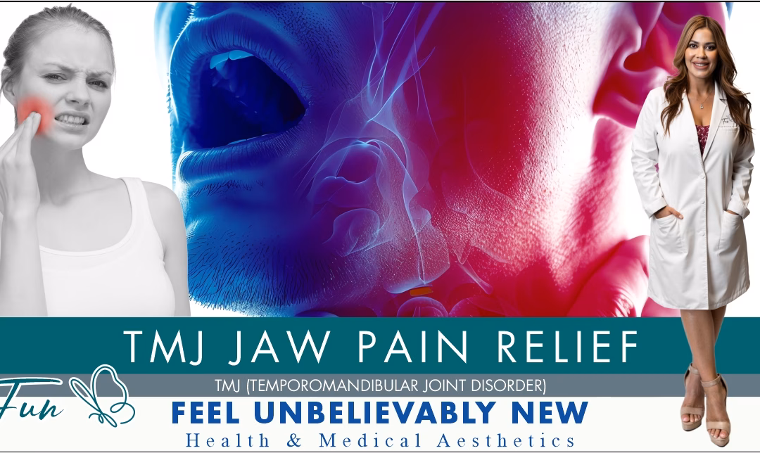 Woman smiling pain-free after receiving TMJ toxin injection treatment at Fun By Michelle in Riverside.